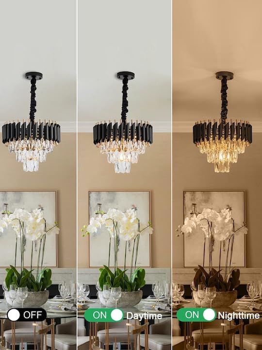ADWAIT Modern K9 Crystal Black Gold Chandeliers